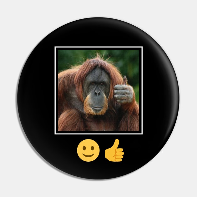 Orangutan Thumbs Up Emoji Pin by giovanniiiii