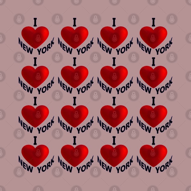 I Love New York Wallart Pattern by "Ekaa Digi Arts"