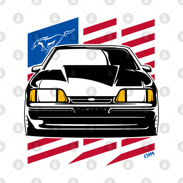 Foxbody Ford Mustang Notch US Flag by LYM Clothing