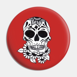 Black and White Cranium Pin