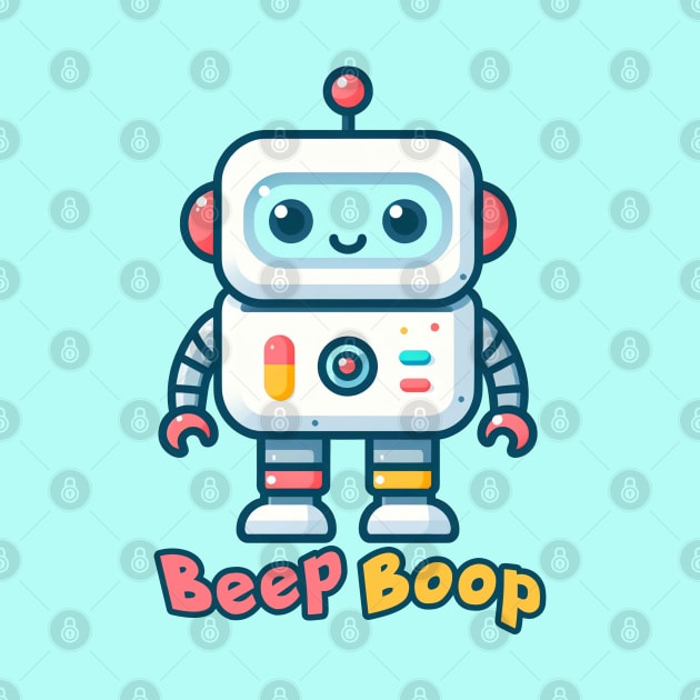 Kids Robot Beep Boop Cute Robots by alcoshirts