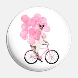 Riding Llama with Pink Balloons #1 Pin