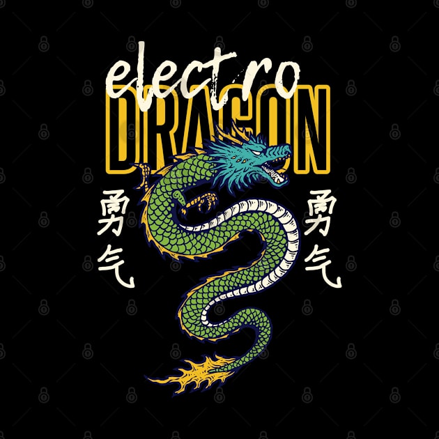 retro - electro dragon by moslemme.id