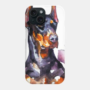 Doberman Pinscher Watercolor - Gift For Dog Lovers Phone Case