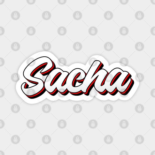 Sacha Name Cool 70s Retro Font Sacha Name Cool 70s Retro Font Magnet Teepublic