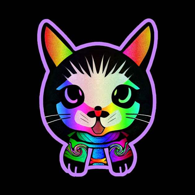 Vaporwave Kitty Samurai Neon Cat by Edongski303 Teepublic Merch