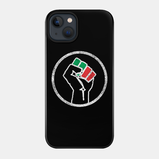 Distressed Black Power Fist - Black Power - Phone Case