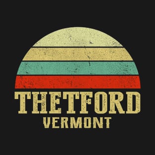 THETFORD VERMONT Vintage Retro Sunset T-Shirt