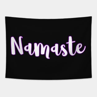 Namaste Spiritual Yoga Purple Design Tapestry