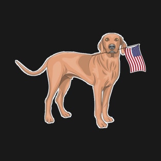 American Flag Vizsla Dog Love T-Shirt