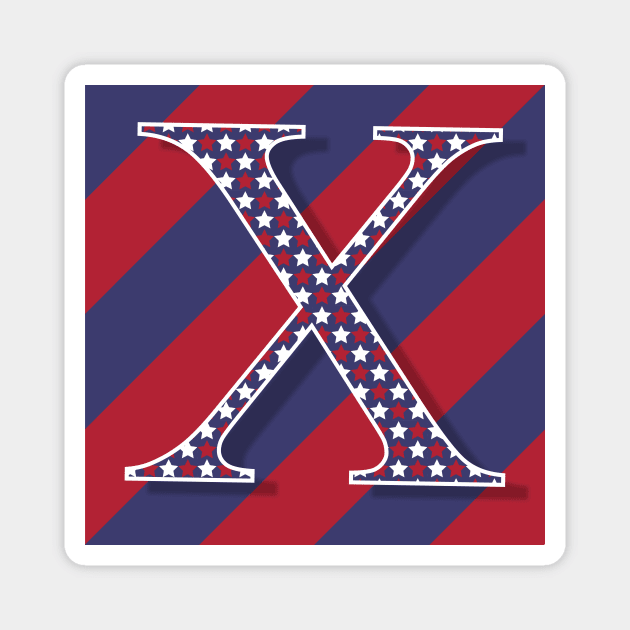 Old Glory Letter X Magnet by ArtticArlo
