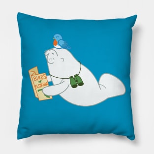 Bird Watcher Manatee Pillow