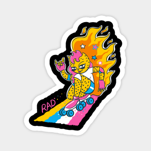 RAD Leopard Girl Skater Magnet