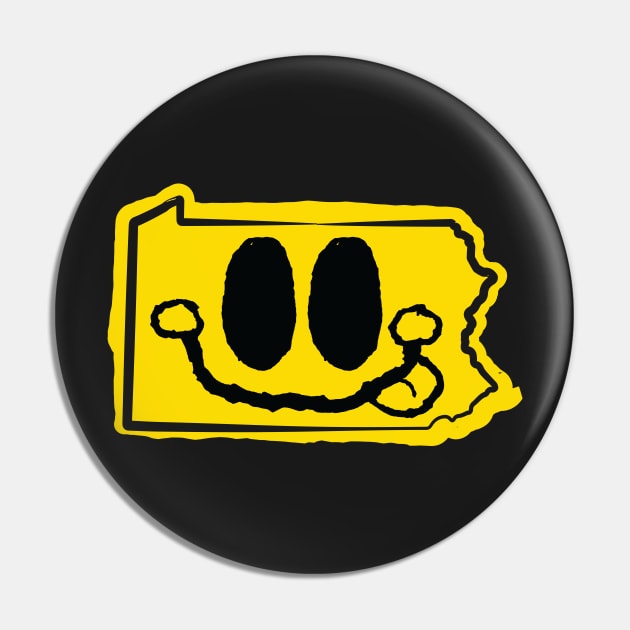 Pennsylvania Happy Face with tongue sticking out Pin by pelagio