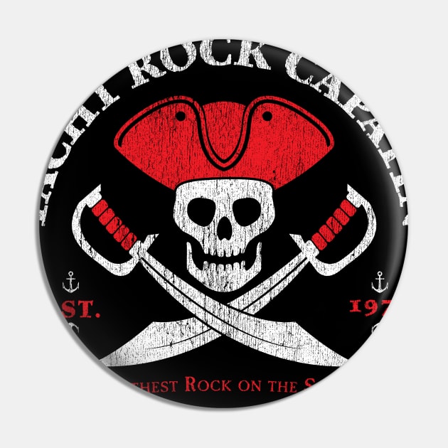 Yacht Rock Pirate Captain - Party Boat Drinking graphic Pin by Vector Deluxe