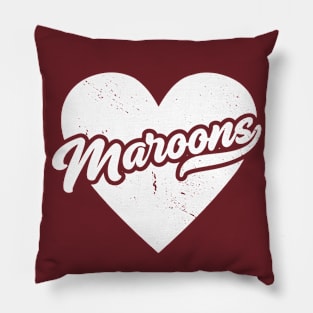 Vintage Maroons School Spirit // High School Football Mascot // Go Maroons Pillow