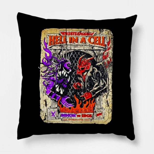 Finn Balor hell in a cell demon and edge Pillow by glaucomaegford