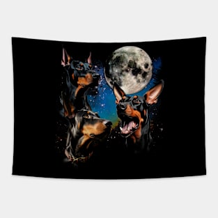 Doberman Pinscher Dog Moon Tee Talk Triumph Extravaganza Tapestry