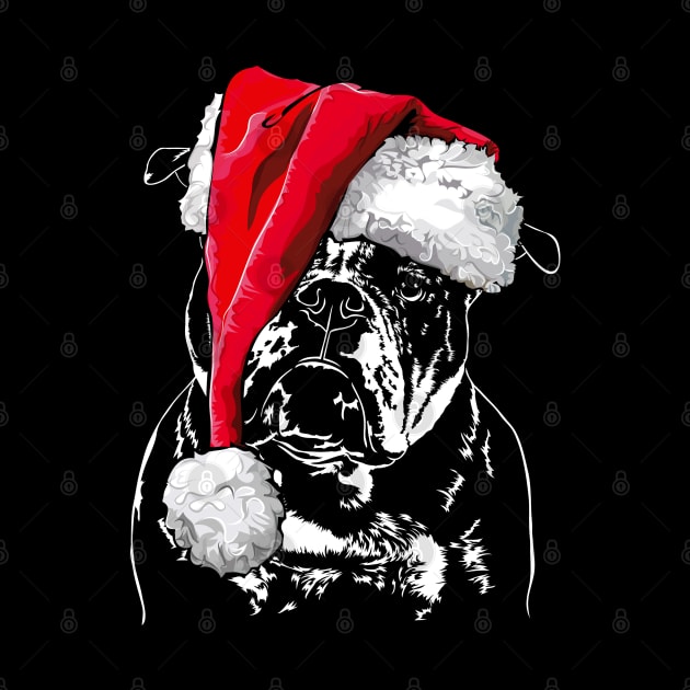 Funny Santa Old English Bulldog Merry Christmas dog by wilsigns