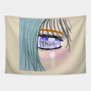 Japanese cartoons, girl's eyes as a thank you Tapestry