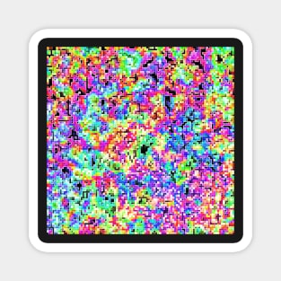 Neon Pixels Pattern Magnet