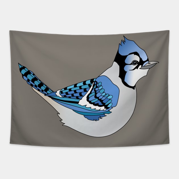 Cute Graphic Blue Jay Bird