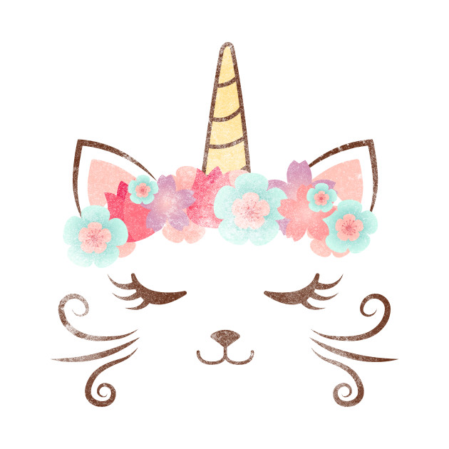 vintage Kawaii unicat, kitty kat, unicorn, flower crown ...