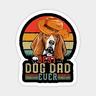 Vintage Best Dog Dad Ever Retro Headband Funny Father's Day Magnet