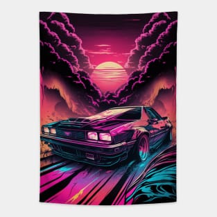 Synthwave Sun Car Tapestry