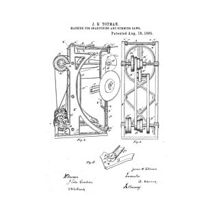 Machine for sharpening or gumming saws Vintage Patent Hand Drawing T-Shirt