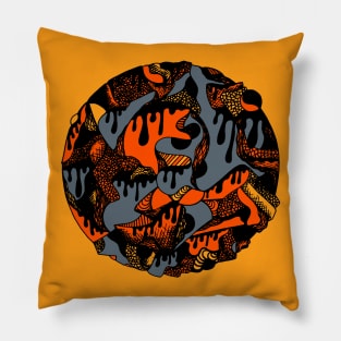 Orangrey Circle of Drip Pillow