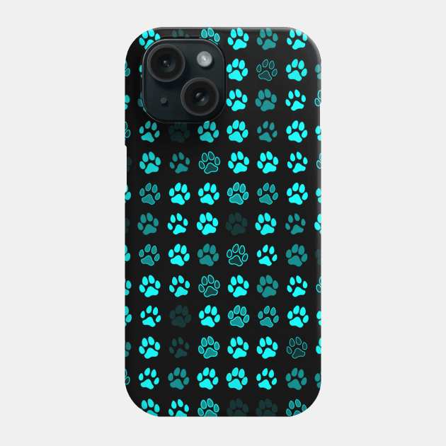 Blue Paw Prints Phone Case by ImaginativeWild