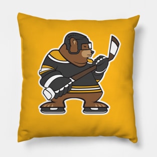 Boston Bruins Bear Hockey Design Pillow