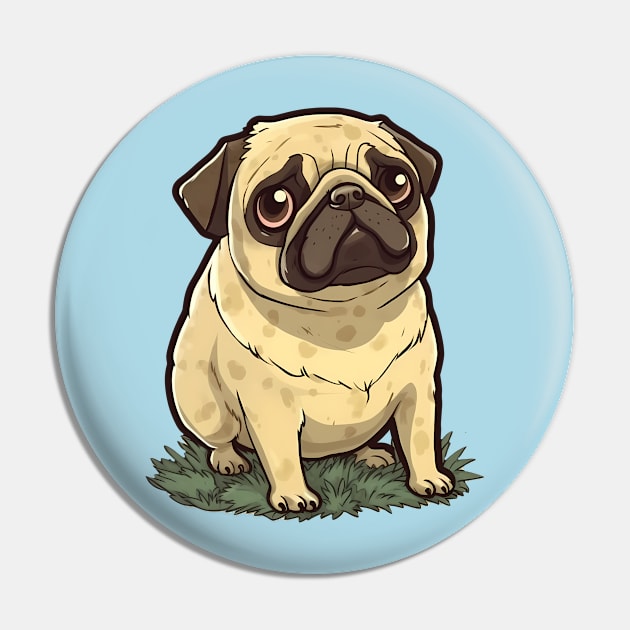 Please Feed Me Cute Pug Design Pin by Brilliant Tee Shop