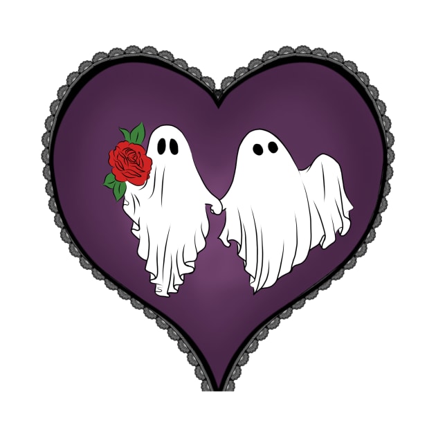 Ghost Valentines Holding Hands by RavenRarities