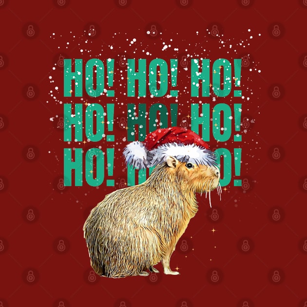 Capybara Christmas and HO! HO! HO! Cute capybara by Collagedream