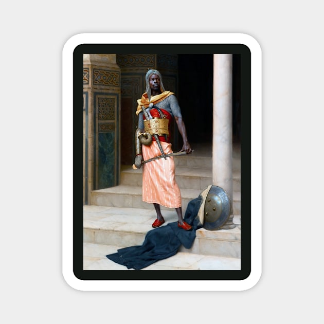 A Nubian Guard (1895)  by Ludwig Deutsch (detail) Magnet by mike11209