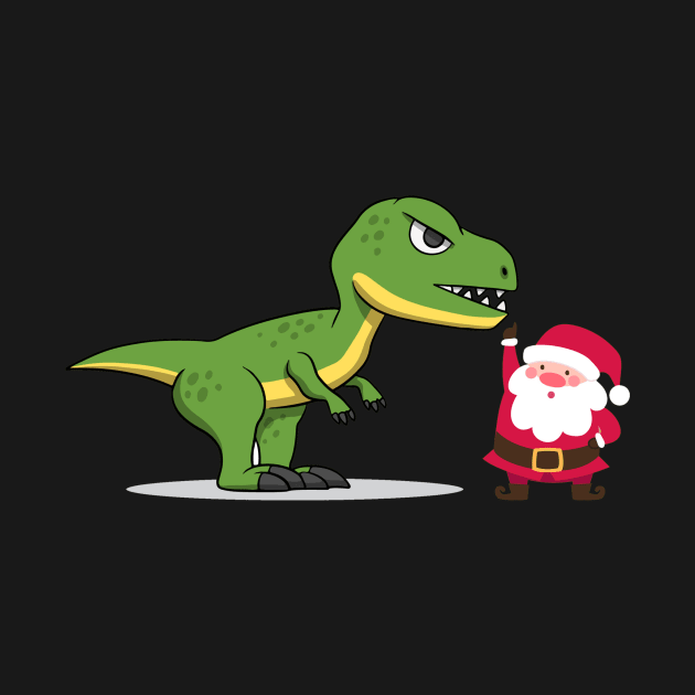 Funny santa dino t rex christmas gift idea by Flipodesigner