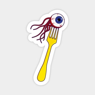 Creepy Eyeball on Fork Magnet