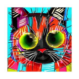 Funny Ugly Cat Graffiti Style T-Shirt