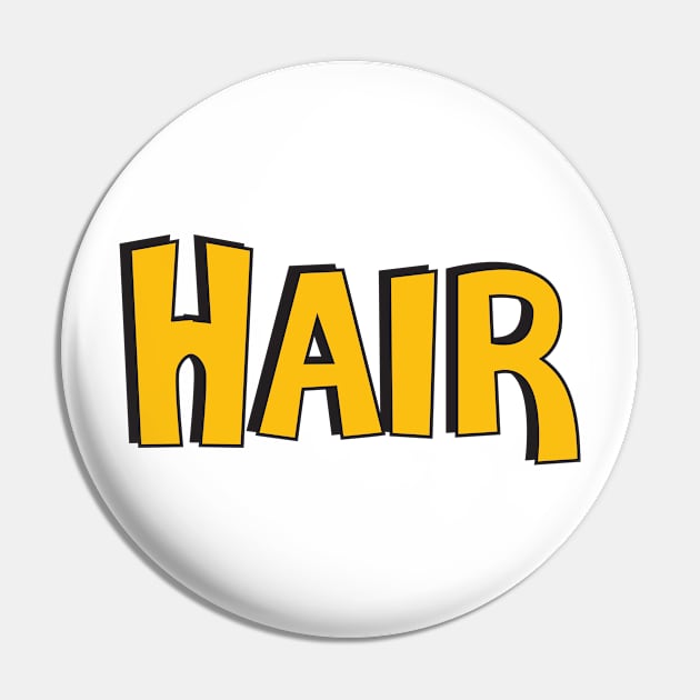 Film Crew On Set - Hair - Gold Text - Front Pin by LaLunaWinters