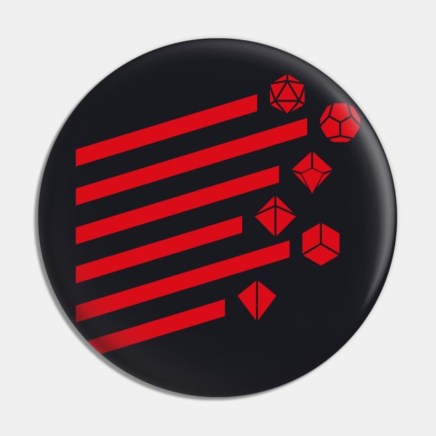 Minimalist Polyhedral Dice Set Red Tabletop RPG Pin by dungeonarmory