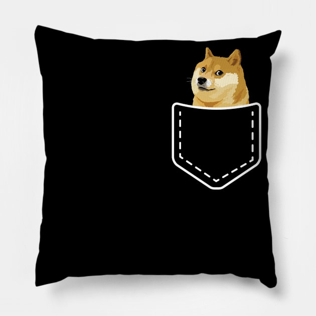 shiba inu pocket Pillow by Serotonin