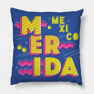 Retro 90s Merida, Mexico Pillow