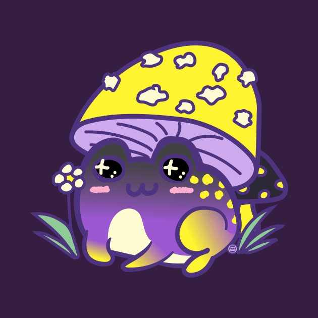 Subtle Cottagecore LGBT Nonbinary Frog + Mushroom by FatCatSwagger