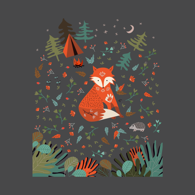 Camping Fox by elenorDG
