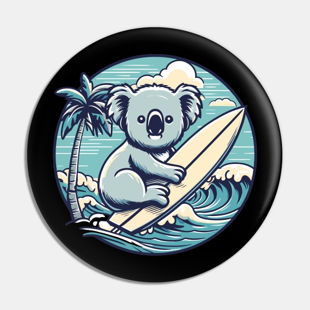 Koala with a surfboard on the beach, koala bear in summer vacation, kawaii koala lover design Pin by Nora Liak