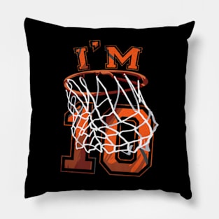 10th Birthday Basketball 10 Years Old Pillow