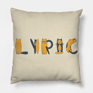 Lyric | Girl Name | Cat Lover | Cat Illustration Pillow