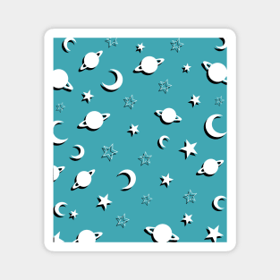 Space Planets, Stars and Moons Scene Magnet